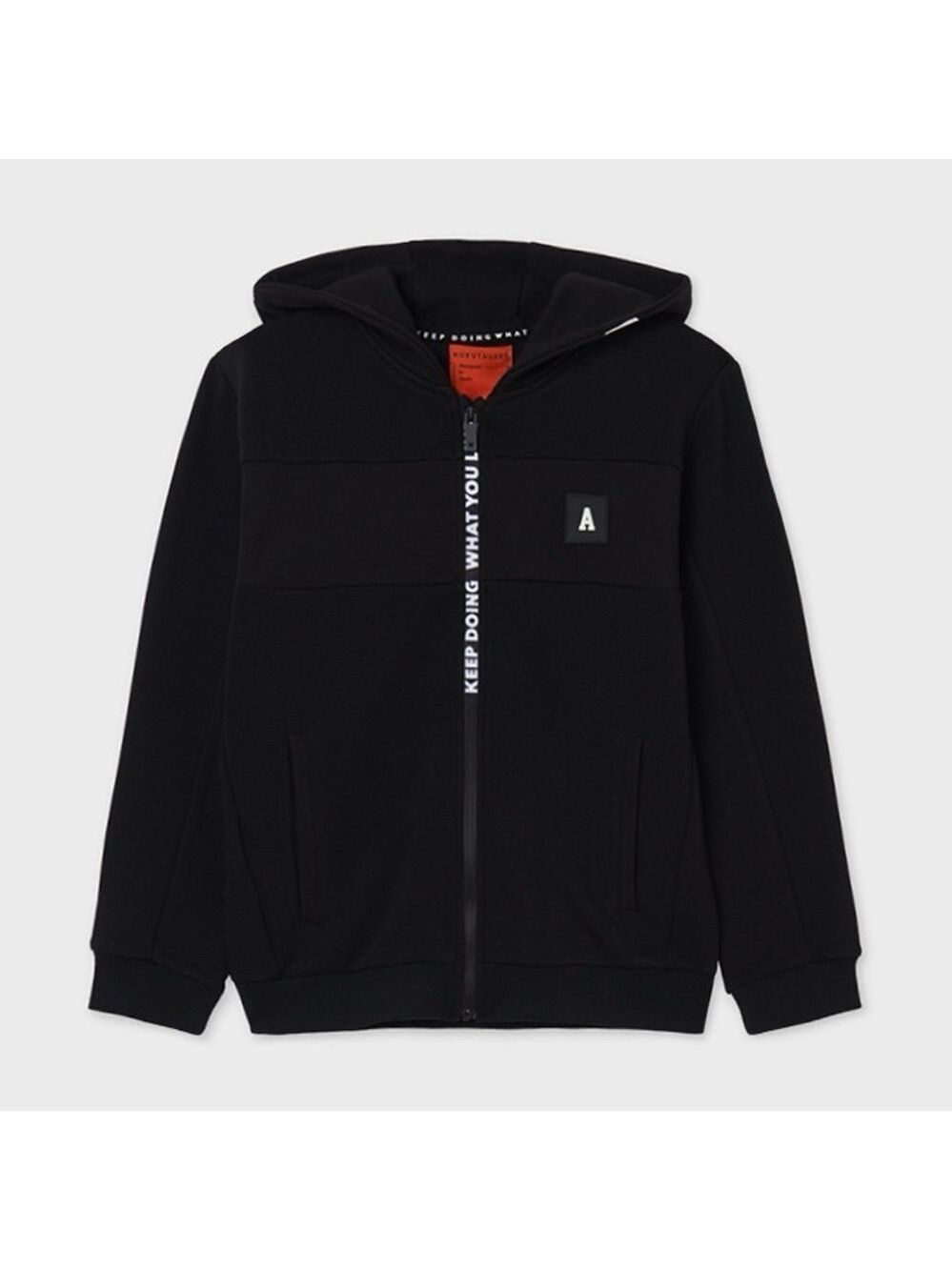 Size 16 Boys Mayoral Black Kids Hoodie with Zip and Logo